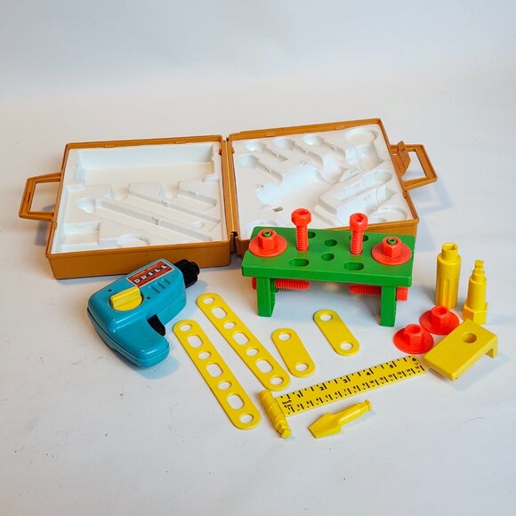 Vintage Fisher-Price Tool Kit #924 with Working Drill, 1977 STEM Learning Toy - Picture 2 of 4